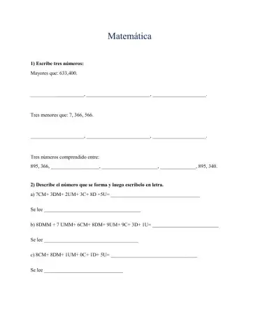 Números mayores  que un millón