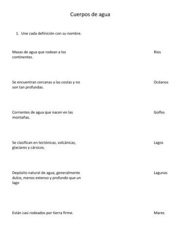 Cuerpos de agua
