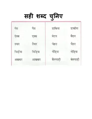 सही शब्द चुनिए