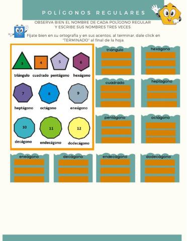 Polígonos Regulares Nombres según sus lados