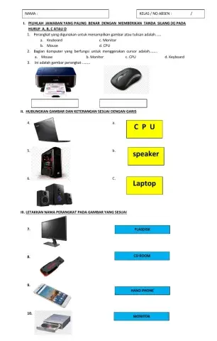 Soal TIK pengenalan komputer