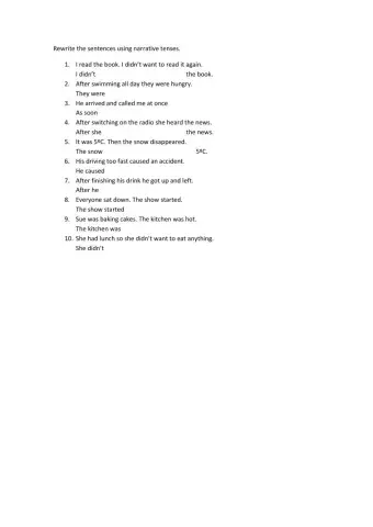 Rephrasing Narrative Tenses