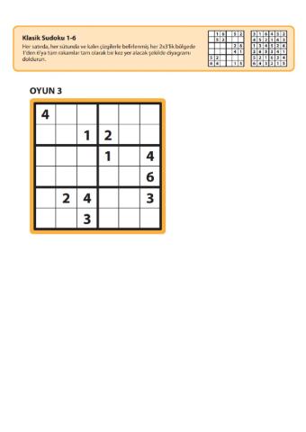 Sudoku 6lı 3