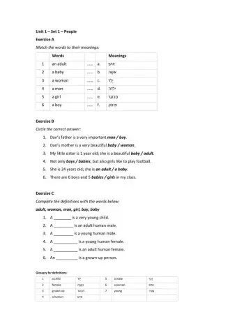 Band 1 (Core 1) - Unit 1 - Set 1