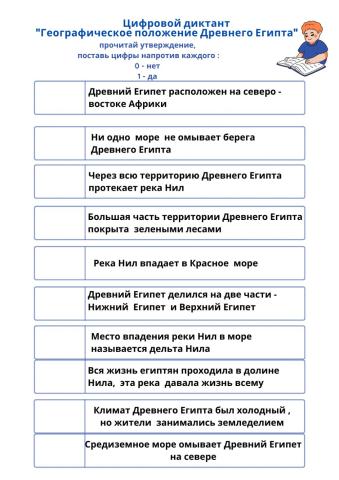 Цифровой диктант Древний Египет