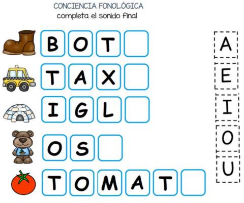 Sonido Final Vocálico