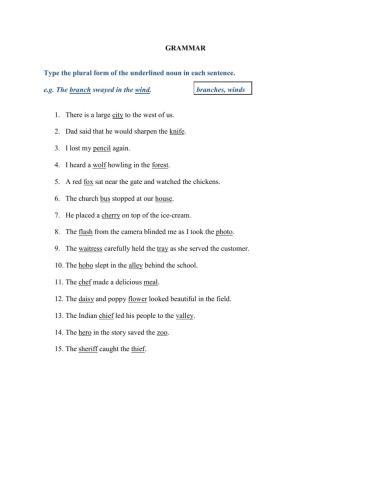Grammar Bi-Weekly Test 3