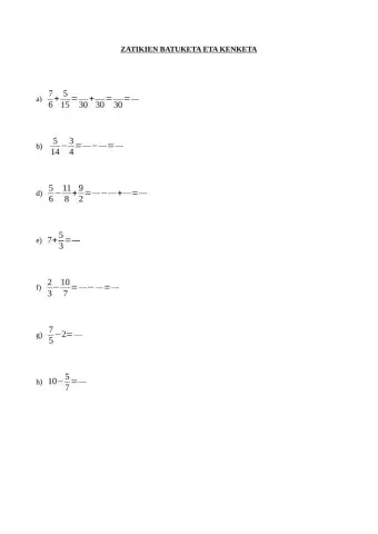 Zatikien batuketa eta kenketa