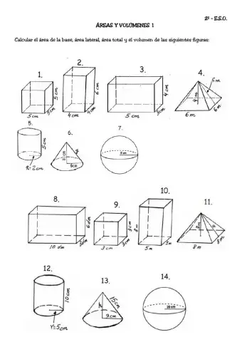 Áreas y volúmenes de cuerpos geométricos 1
