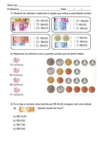 Atividade sistema monetário