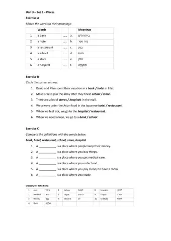 Band 1 (Core 1) - Unit 3 - Set 5
