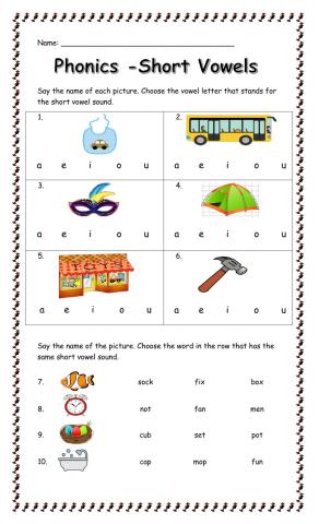 Phonics - Short Vowels