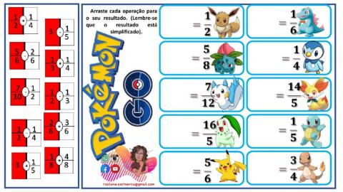 Adição e subtração com Pokemon