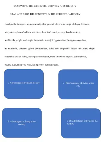 City life vs country life