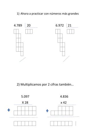 Repaso de multiplicaciones y divisiones