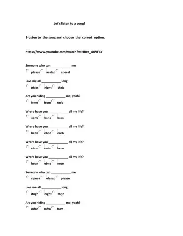 Let's listen to a song!