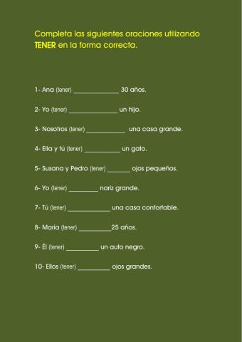 Verbo TENER