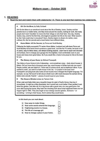 MIDTERM (october) Intermediate level (LyM)