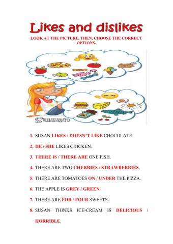 Food - Likes and Dislikes