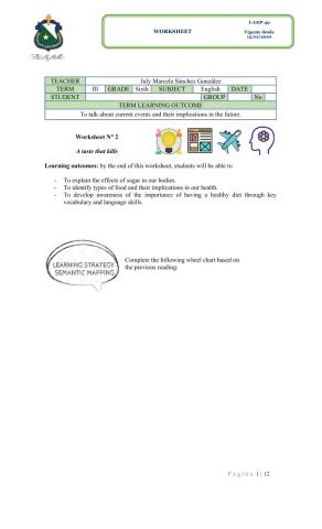 Second worksheet part two