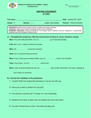 Modals of obligation prohibition and advice