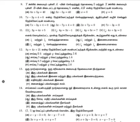 10 ஆம் வகுப்பு (Book back one mark )