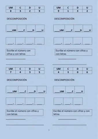 Descomposición de cifras