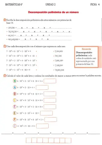 Descomposición potencias de 10