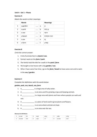 Band 1 (Core 1) - Unit 4 - Set 1