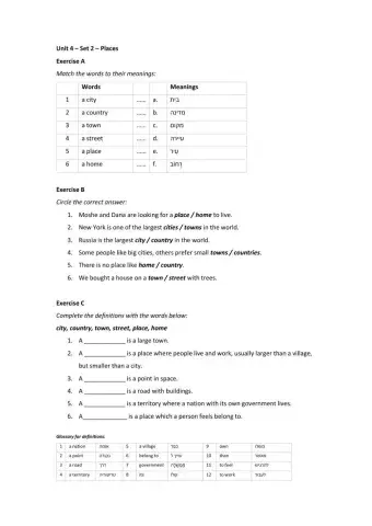 Band 1 (Core 1) - Unit 4 - Set 2