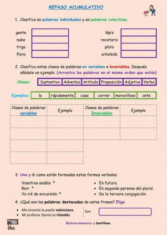 Repaso acumulativo Lengua (1 y 2)
