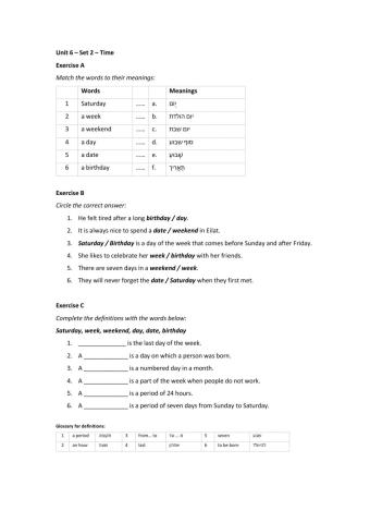 Band 1 (Core 1) - Unit 6 - Set 3