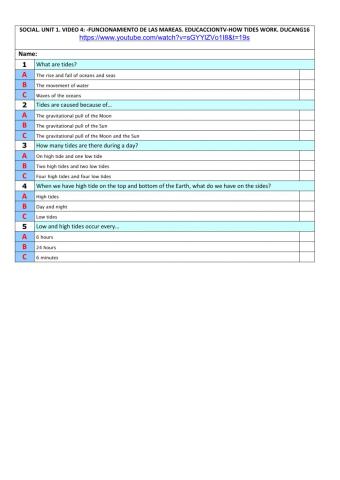 Social u-1 test 4 . How tides work