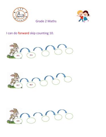 Skip counting 10 - 100