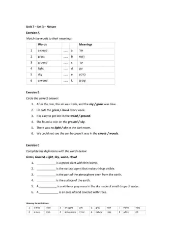 Band 1 (Core 1) - Unit 7 - Set 3