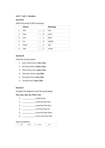 Band 1 (Core 1) - Unit 7 - Set 5
