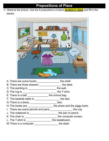 Prepositions of Place