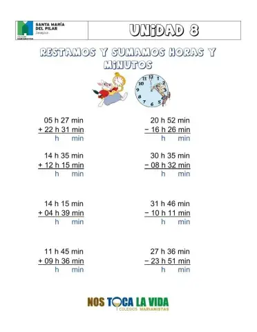 Sumar y restar horas y minutos 00