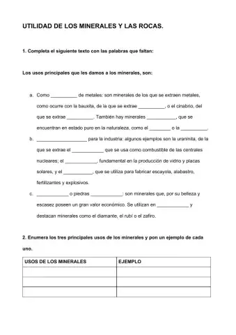 Utilidad de los minerales y las rocas