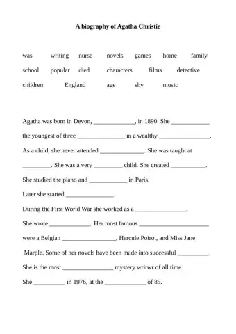 A biography of Agatha Christie