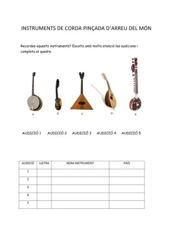 Instruments de corda pinçada d'arreu del món