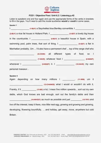 FCE2 Objective Un.6 Listening