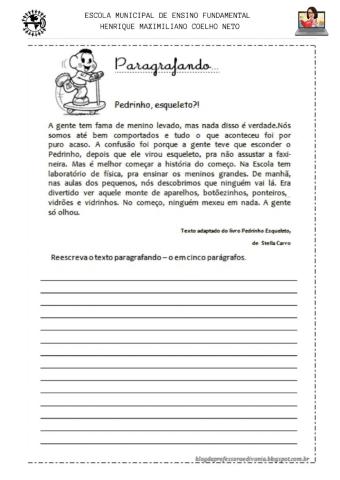 Ordenar os parágrafos