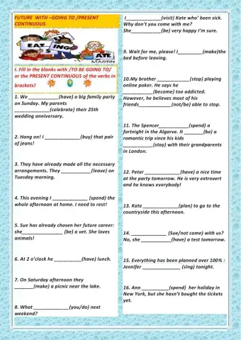 Going to or Present Continuous - additional test