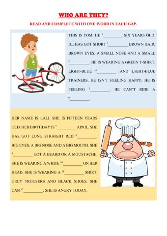 Revision - Who are they? Open-Cloze