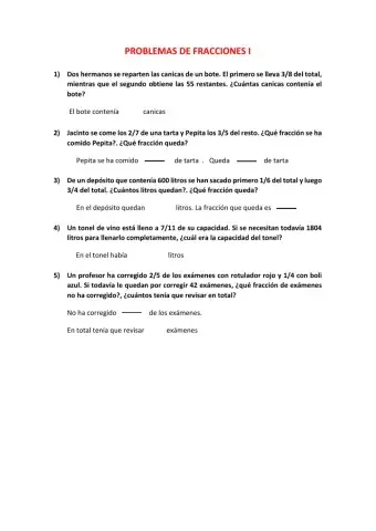 Problemas de fracciones I