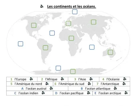 Les continents et les océans