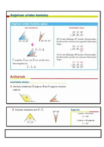 Angeluen arteko kenketa