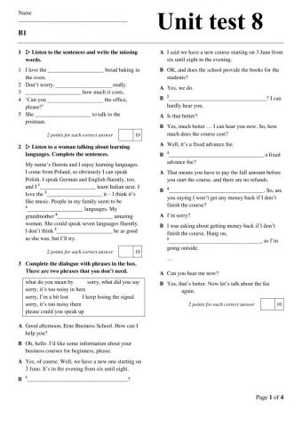 Navigate Unit 8 test