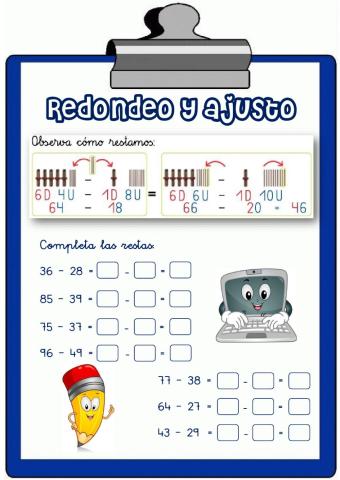 Redondeo y ajusto (restas)